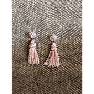 Women's Beaded Tassel Drop Dangle Earrings Pink